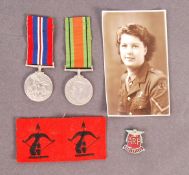 RARE WWII MEDAL GROUP & EFFECTS TO A WOMAN IN 196