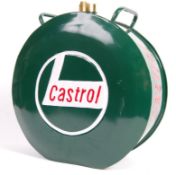 VINTAGE STYLE CASTROL MOTOR OIL / FUEL ALUMINIUM ROUND FUEL CAN