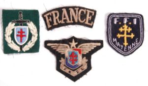 WWII SECOND WORLD WAR ' FREE FRENCH ' UNIFORM PATC