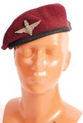 WWII BRITISH ARMY PARATROOPER UNIFORM BERET & BADG