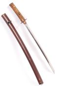 LATE MEIJI WWI PERIOD JAPANESE WAKIZASHI WITH EARLIER TSUBA