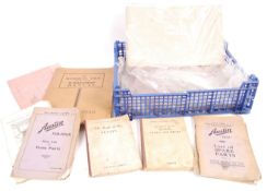 ORIGINAL VINTAGE MID 20TH CENTURY AUSTIN PARTS WORKSHOP MANUALS