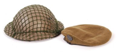 RARE WWII LONDON SCOTTISH REGIMENT CAP & BRODIE HE