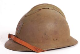 RARE ORIGINAL WWII FRENCH ADRIAN COMBAT HELMET