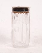 VICTORIAN BATH POLICE SILVER PLATE TOPPED CUT GLASS MUSTARD POT