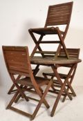 A 20th Century weathered teak folding garden table