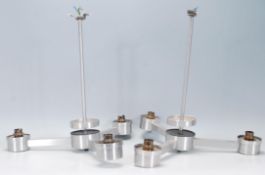 A matching pair of retro 20th Century chrome three