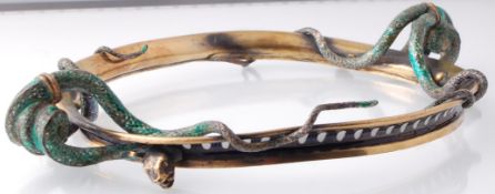 An Art Nouveau Silver Gilt & Bronze Headdress