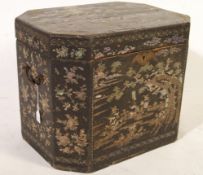 18TH CENTURY CHINESE BLACK LACQUER BOX WITH MOTHER