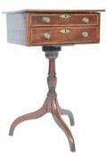19TH CENTURY GEORGINA MAHOGANY WORKBOX ON STAND
