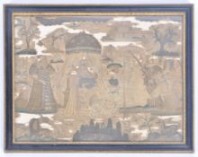 MID-17TH CENTURY FINE NEEDLEWORK SILK PICTURE - KI