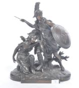 SPELTER BRONZE FIGURINE GROUP OF CLASSICAL FEMALE