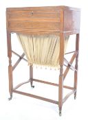 EARLY 19TH CENTURY PLUM PUDDING MAHOGANY SEWING BO