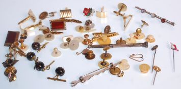 A collection of gentleman's jewellery to include a wide selection of cufflinks including some gold