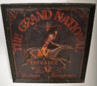 A large wooden hand pained advertising sign for TA large wooden hand pained advertising sign for