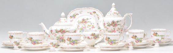 A vintage 20th Century Royal Staffordshire tea / coffee service in the Pagoda pattern comprising