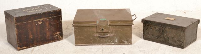 A mixed group of three boxes dating from the early