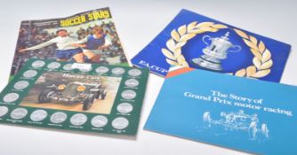 A set of Shell Historic car medallions together with a set of mounted FA Cup Centenary medals 1872-