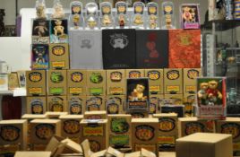 A large collection of boxed Bad Taste Bears including various models.