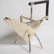 A 20th Century silver plated tea pot in the style of Christopher Dresser, being of angular form with
