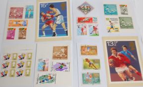 Stamp Album - Pictures of the World of Sport. Many examples of stamps to include uncirculated from