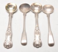 Two pairs of silver hallmarked chocolate ladles to include two in the queens pattern hallmarked