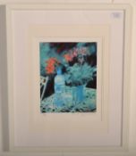 Rolf Harris - Geraniums - a limited edition signed print of flowers by Rolf Harris. Signed /