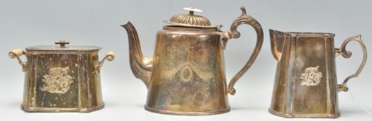 A good quality early 20th Century Edwardian silverplate tea service comprising of a silver plate