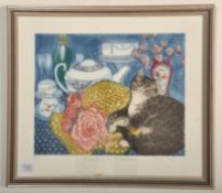 Sheila Horton - Anticipation of a Celebration - A limited edition etching depicting a still life