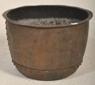 A rare and named large 19th century Copper Copper. Of hammered construction with detailed banding