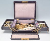 A selection of vintage costume jewellery to include a gilt two piece belt buckle, rings, earrings,