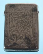 A Victorian silver hallmarked vesta case with rococo chase decoration and with strike to base.