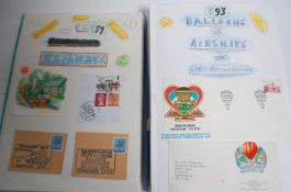 A collection of four albums of ephemera relating to Railways, Balloons and Airships, Air Memories