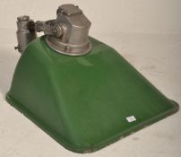 A large mid century vintage industrial factory yard enamel light / lamp. The lamp retaining the