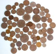 A small collection of various world coinage dating from the 19th Century to include silver and