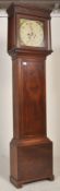A 19th century mahogany painted face longcase grandfather clock with 8 day movement striking on a