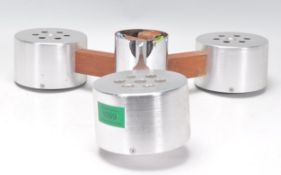 A retro mid century space age teak wood and alumin