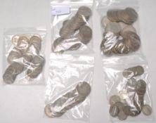 A good collection of silver and half silver coinage dating from the 19th Century to include approx