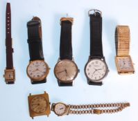 A collection of vintage wristwatches to include a mid century gents Certina on leather strap, a