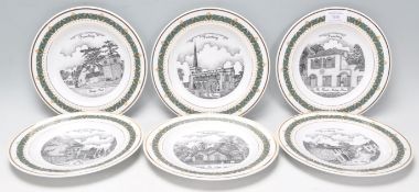 A set of six commemorative Canterbury collection local interest Frenchay plates. Each featuring a