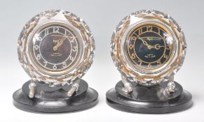 Serdobsk Clock Factory - Majak - Model 270-4БH - A matching pair of original 1970's retro vintage