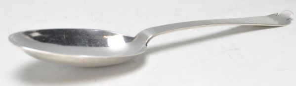 A Channel Islands silver Trefid spoon, by George Hamon, Jersey, the oval bowl with a raised rat-