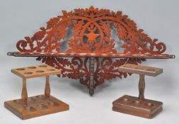 A vintage 20th Century decorative oak wall hanging