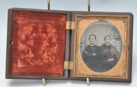 A 19th century Victorian Bois Durci ambrotype photograph frame. The opening large case with inset
