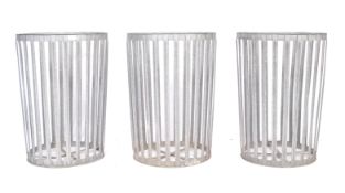 SET OF THREE INDUSTRIAL METAL WASTE PAPER BINS