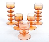 WEDGEWOOD SHERRINGHAM GLASS CANDLESTICKS BY RS. WILSON