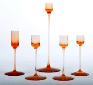 WEDGEWOOD SANDRINGHAM GLASS CANDLESTICKS BY RS. WILSON