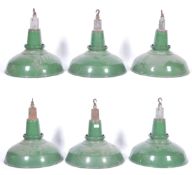 20TH CENTURY VINTAGE INDUSTRIAL ENAMEL PENDANT LIGHTS