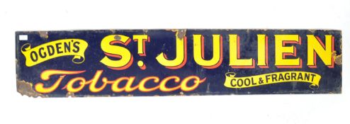 OGDEN'S ST JULIEN TOBACCO ANTIQUE ENAMEL ADVERTISING SIGN