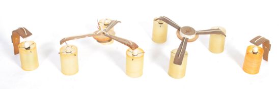 SET OF 20TH CENTURY SPUN FIBERGLASS SHADE LIGHTS